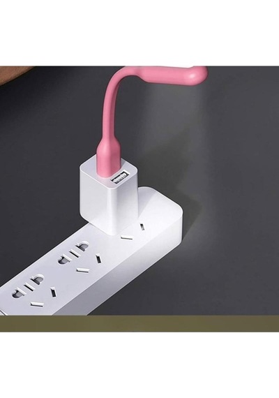 Esnek Taşınabilir Usb Led Işık Lamba Gece Lambası 2 Adet Tüm Usb Girişleriyle Uyumlu 17cm Pembe