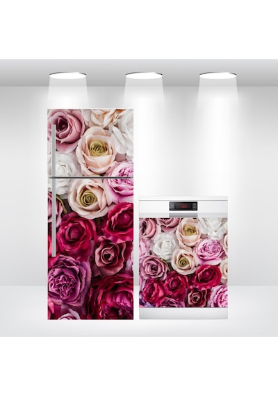 Buzdolabı Ve Bulaşık Makinesi Kapak Sticker Gül (349683705)