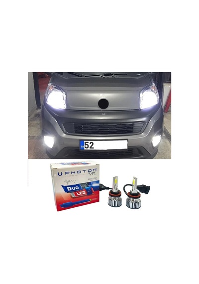 Fiat Fiorino Led Xenon Uzun + Kısa Far Ampulü H4 Duo Yeni Seri Beyaz