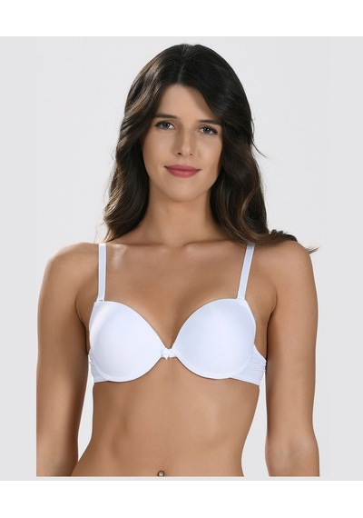 Nbb Destekli Push-up Balenli V Yaka Kesim Cuplı Basic Sütyen- 352 Beyaz