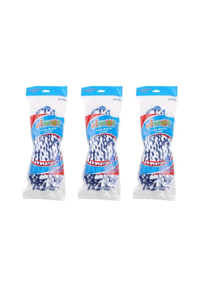 Elmop Pm01 Yedek Islak Vidalı Mop Paspas Püskül Ucu - Pamuklu Mikrofiber İpli Mop Yedeği - 3 Adet