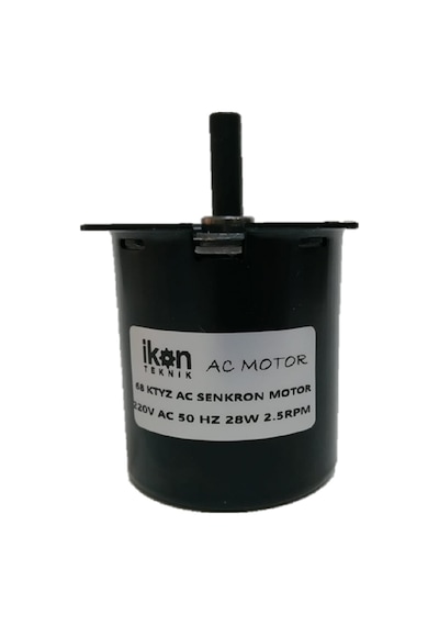 İKON TEKNİK AC SENKRON MOTOR 68KTYZ 2.5 RPM 8 mm (D şaftlı,Deliksiz)