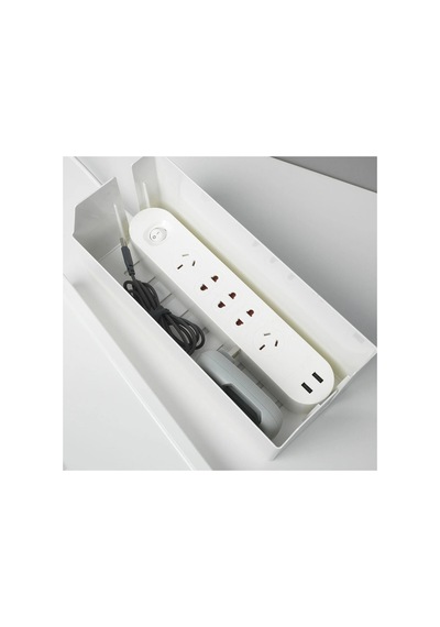 Kapaklı Kablo Düzenleme Kutusu 32x14x12 Cm Plastik Kablo Düzenleyici Organizer Beyaz - 739434855