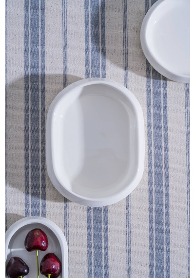 Acar Rumi Oval Kayık Tabak - 13 Cm Beyaz