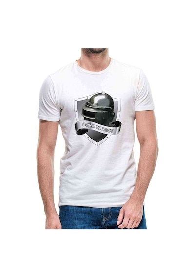 Born To Loot Baskılı Beyaz Erkek Tshirt