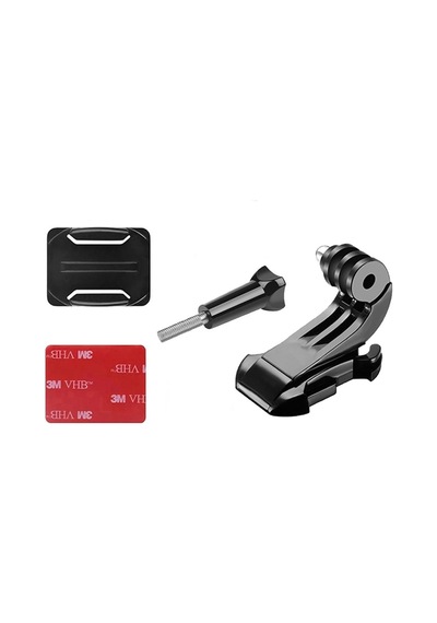 Gplus Bs04kvj 4 Parça Oval Zemin Eğimli Yüzey Vidalı J-hook Hızlı Tak 3m Yapışkan Motor Kask Bağlantı Seti Siyah