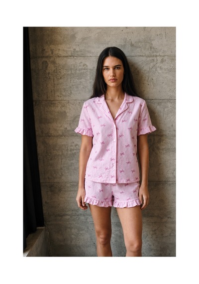 Fit Women Kadın V Yaka Comfort Fit Pembe Pijama Takımı