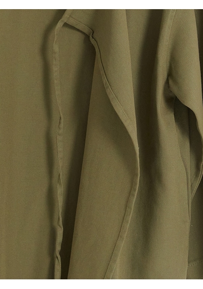 Lcw Modest Haki Kruvaze Yaka Bağcıklı Kadın Kimono