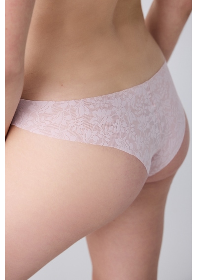 Penti Invisible Lazer Kesim Lacy Dantel Gül Kurusu Pembe Brazilian Külot