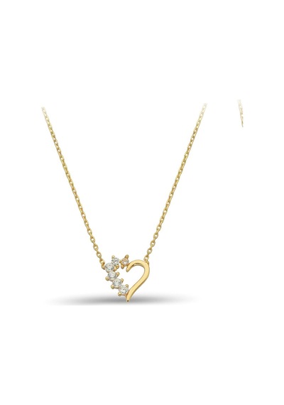 Çgk Çiğdem Gürel Kuyumculuk 14 Ayar Minimal Kalp Kolye Gold
