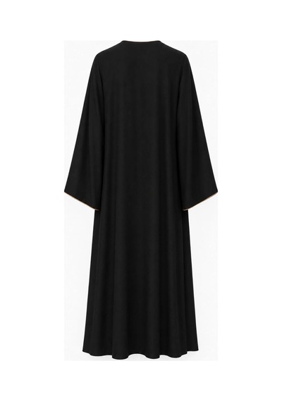 Nazzain Siyah Gold Nakış Detaylı Abaya Çok Renkli