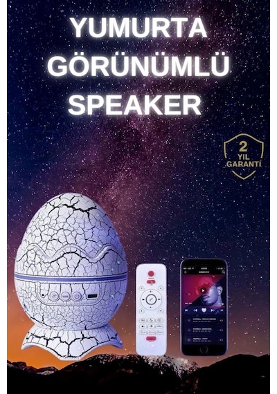Yumurta Şeklinde Su Dalgalı Bluetooth Speaker Lamba Renkli Şarjlı Yeni Nesil
