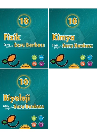 Endemik 2026 10. Sınıf Fizik + Kimya + Biyoloji Soru Seti 3 Kitap Güncel Müfredat