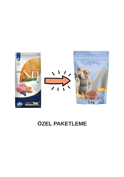 N&d Kuzu Etli-yaban Mersinli Kısır Kedi Maması Paketten Bölme Doypack 1 Kg