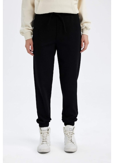 DeFacto Regular Fit Jogger Eşofman Altı Beli Paçası Lastikli Cepli Uzun Boy S8381AZ24WNBK81