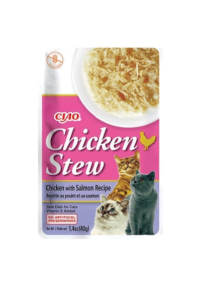 3 Adet Ciao Chicken Stew Tavuk Güveç Ve Somonlu Pate 40 Gr