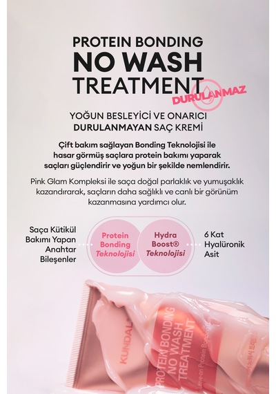 Yoğun Onarıcı Durulanmayan Bakım Kremi Kundal Protein Bonding No Wash Treatment 50ml Leather Iris