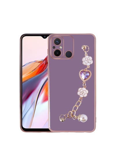 Zore Redmi 12c Kılıf El Tutamaçlı Kamera Korumalı Nvth Taka Silikon Kapak - Mor