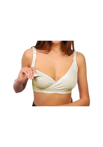 Hepimiz Alalım Sema Baby Kruvaze Emzirme Sütyeni Ekru 95 Beden8682476853957