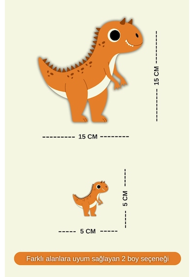 Dinozor Temalı Çocuk Odası Sticker Seti Dolap & Duvar Dekoru Çok Renkli