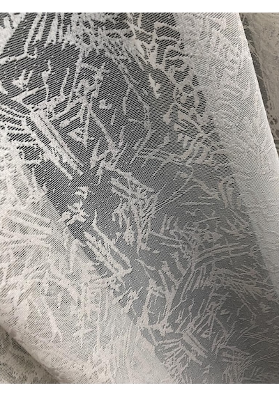 Tül Perde Zigzag Desen Kdk Örme Kumaş 1. Kalite Krem