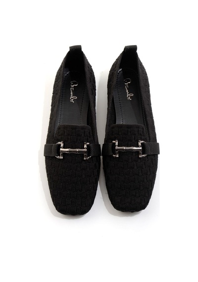 Bambi Siyah Nikel Kadın Loafer Ayakkabı K01327020182 Siyah