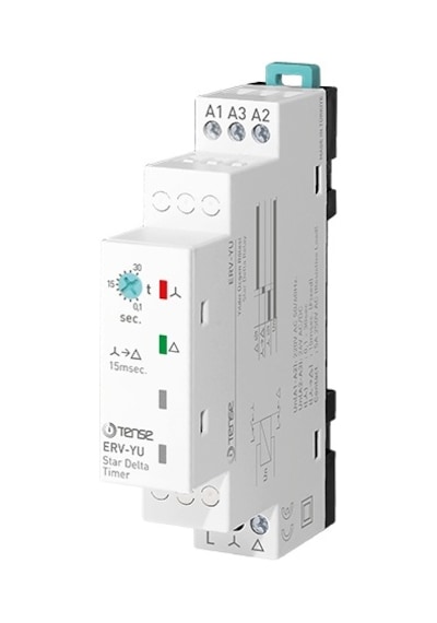 Erv-yu Yıldız Üçgen Rölesi, V-otomat Tip, 220v Ac 50-60 Hz. , Yıldız: 1sn. - 30 Sn.,