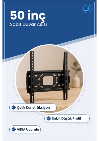 Tv Askı Aparatı Sabit Duvar Askısı İla 50 İnç İle 127 Cm Led Lcd