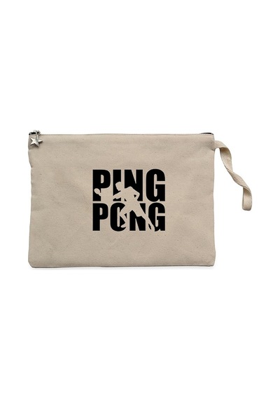 Ping Pong Actor Krem Clutch Astarlı Cüzdan / El Çantası Krem