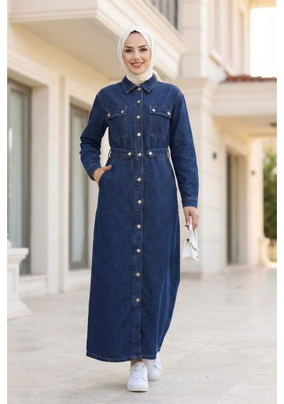 Hb Harma Time Butik Kadın Düğmeli Beli Detaylı Cepli Lacivert Kot Elbise Lacivert Lacivert Hb Harma Time Butik Kadın Düğmeli Beli Detaylı Cepli Lacivert Kot Elbise Lacivert Lacivert