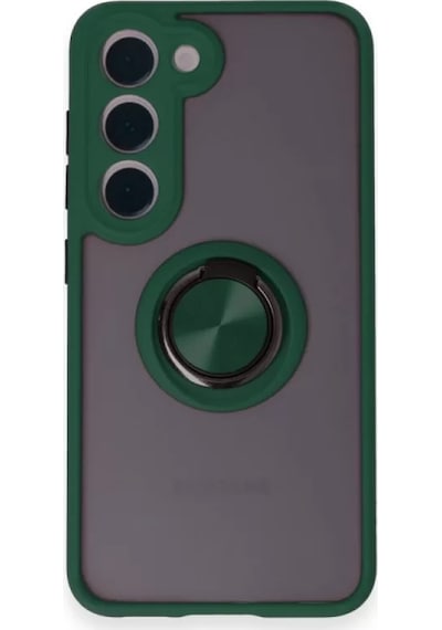 Newface Samsung Galaxy S24 Fe Kılıf Montreal Yüzüklü Silikon Kapak - Yeşil