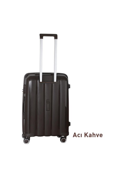 Mçs Bavul Büyük Ve Orta 2li Set Silikon Valiz V305 Acıkahve Kahverengi