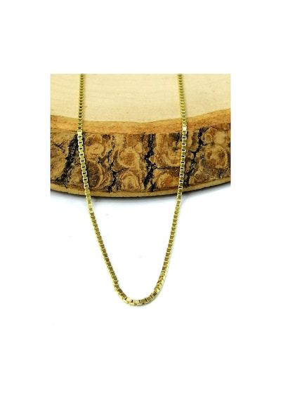 Omar Silver Unisex Küp Zincir Gold Altın Kaplama 1,3 Mm Gümüş Kol