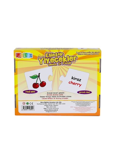 Edu-1002 Eşleştir Yiyecekler -chiva Çok Renkli