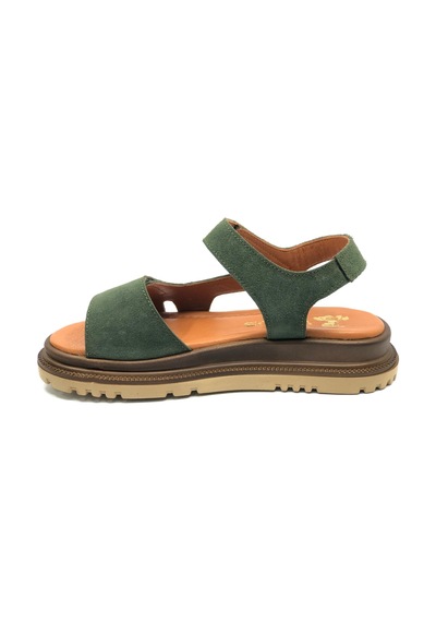 Venüs Garnet Hakiki Deri Comfort Ortopedik Kadın Sandalet Yeşil