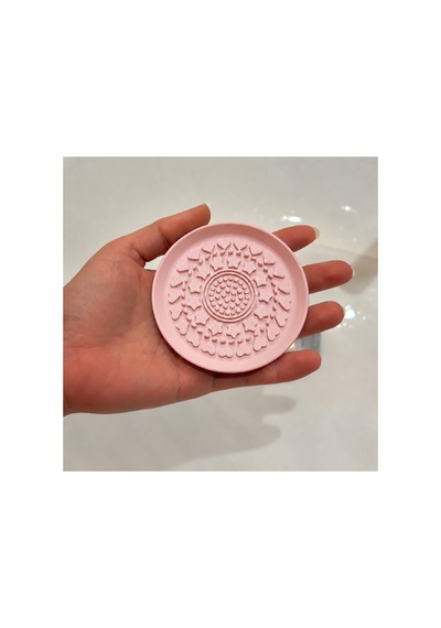 Alvera Makyaj Fırçası Temizleme Pedi 3d Baskı Desenli Aparat-pembe