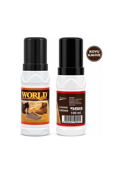 World Süet Nubuk Likit Koyu Kahve Ayakkabı Boyası 100ml - 12'li Paket Diğer