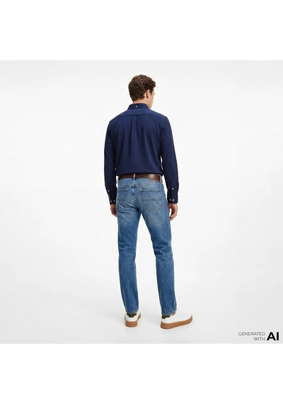 Tommy Hilfiger Mw0mw41690 Knit Pique Featherweight Erkek Gömlek Lacivert