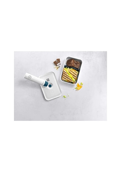 Vakumlu Yemek Taşıma Kabı, 0.85 Litre, Beyaz-akdeniz Mavisi