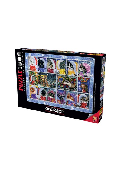 Anatolian Puzzle 1000 Parça Yeni Yıl Kedileri 1103