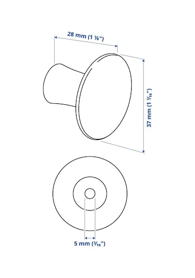 Ikea Vınnäset 2'li Mobilya Kulpu 37 Mm Açık Bej