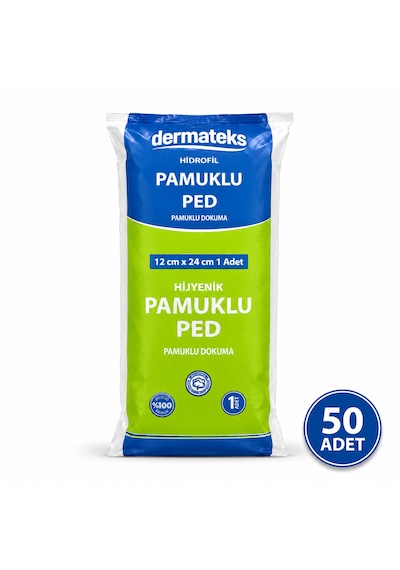 Dermateks Pamuklu Ped 12 24cm 50 Adet