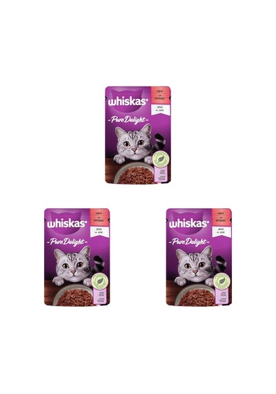 Pouch Pure Delight Jöle İçinde Sığır Etli Yetişkin Kedi Konservesi 85 Gr 3lü Paket