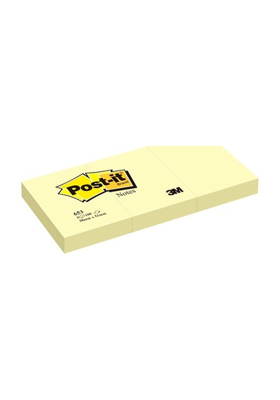 Post-it 653 Yapışkanlı Not Kağıdı 38x51 Sarı 3lü Paket