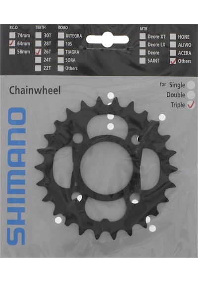 Shimano Aynakol Yaprak Acera FC-M391 / M430   64mm BCD 26T Siyah