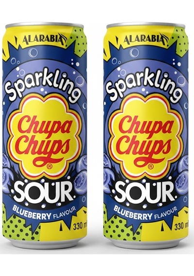 Chupa Chups Sparkling Sour Blueberry Flavour - Ekşi Yaban Mersini Aromalı Gazlı İçecek 330 Ml 2 Adet