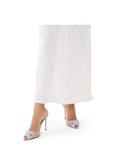 Aquazzura Gatsby 105 Kristal Slingback Topuklu Ayakkabı - Gümüş