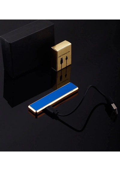 Şık Görünümlü Usb Şarjlı Rezistanslı İnce Slim Metal Çakmak