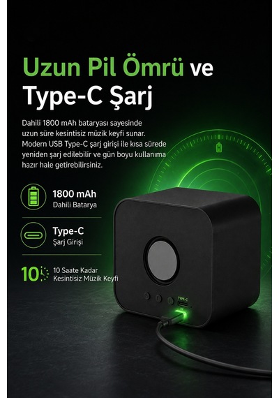 Dexim Sc-836 Kare Bluetooth Hoparlör - Siyah