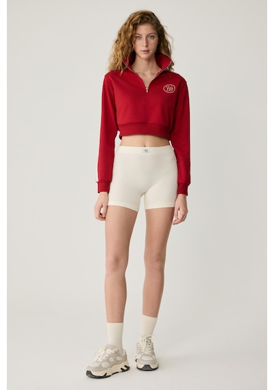 Urban Beat Helena Kadın Dik Yakalı Fermuarlı Küçük Baskı Motifli Crop Kırmızı Sweatshirt Kırmızı Urban Beat Helena Kadın Dik Yakalı Fermuarlı Küçük Baskı Motifli Crop Kırmızı Sweatshirt Kırmızı